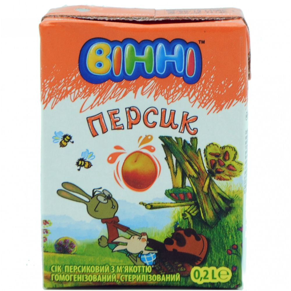 Сік персиковий з м'якоттю PLAY,Вінні 200мл